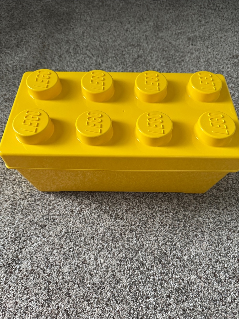 Lego Yellow Brick-Style Storage Box with Stud Lid